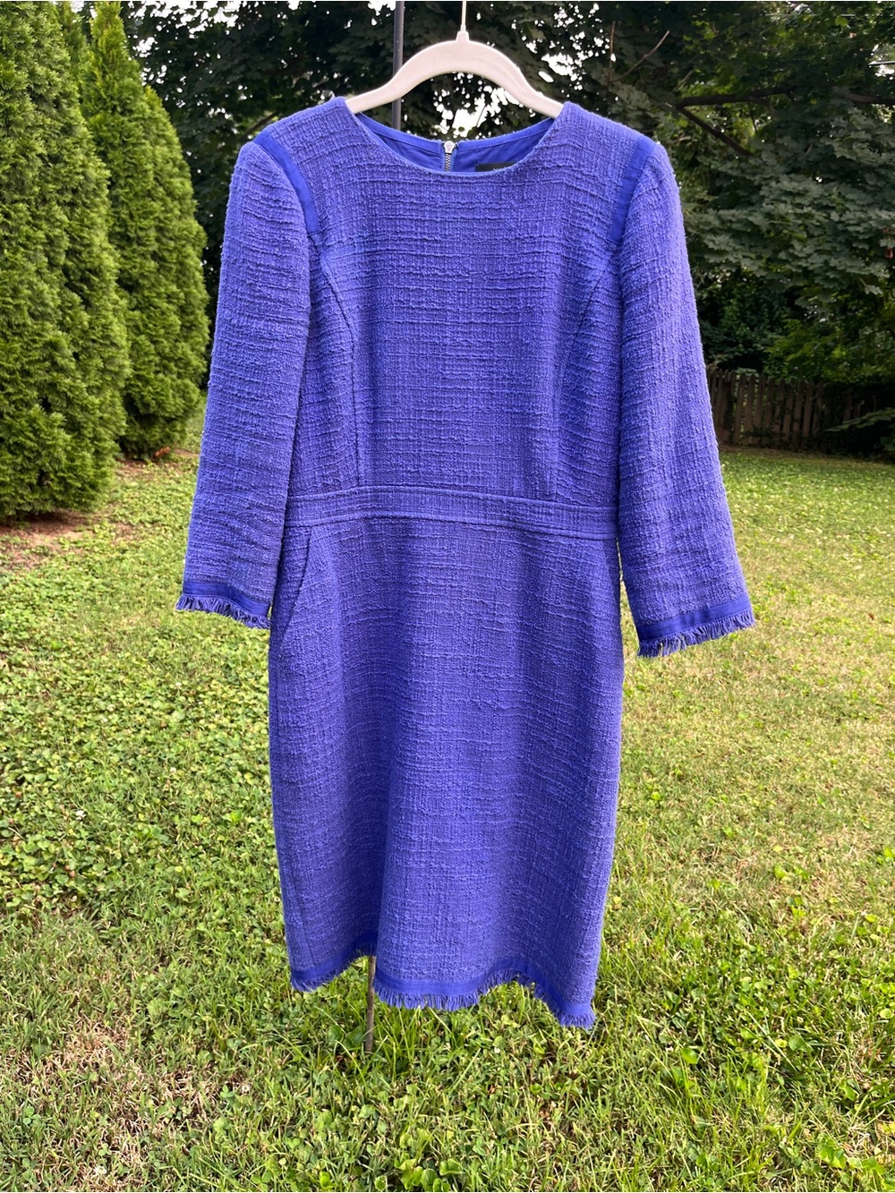 J. Crew Purple Tweed Textured Sheath Dress.